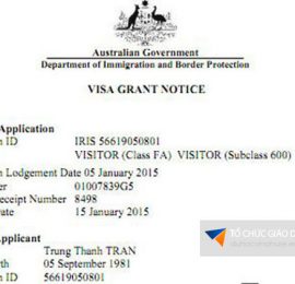 Visa du học Úc Trần Trung Thành