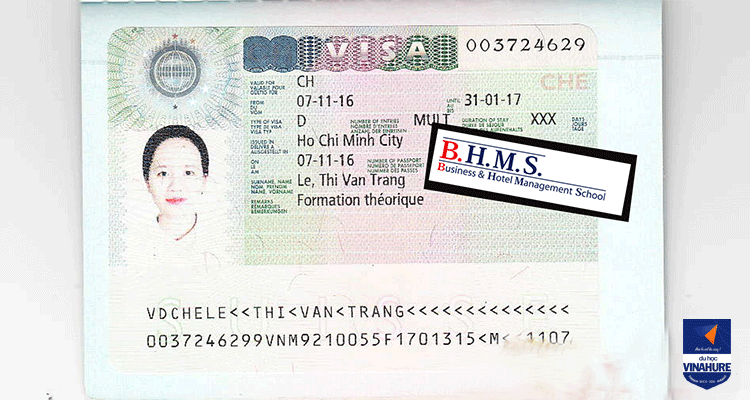Visa du học Thụy Sĩ của Lê Thị Thu Trang.