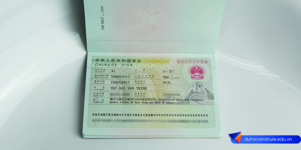 Visa du học Trung Quốc - Bạn Trịnh Thị Hải Vân
