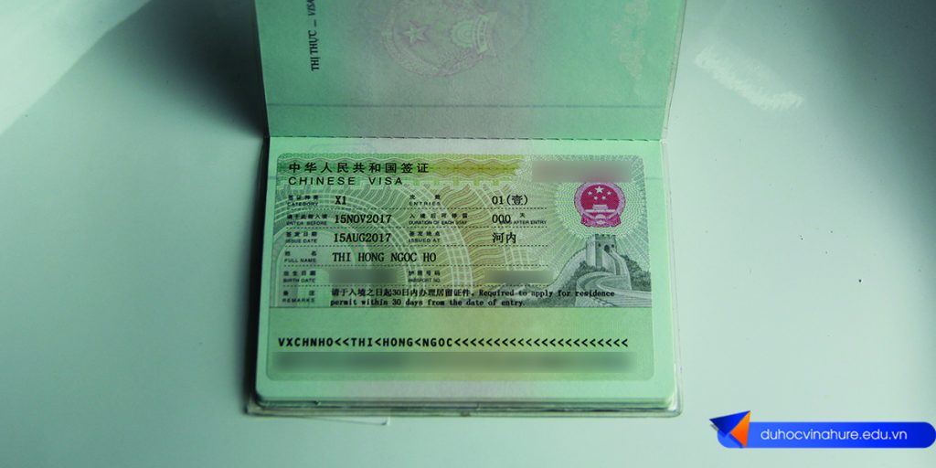 Visa du học Trung Quốc - Bạn Hồ Thị Hồng Ngọc